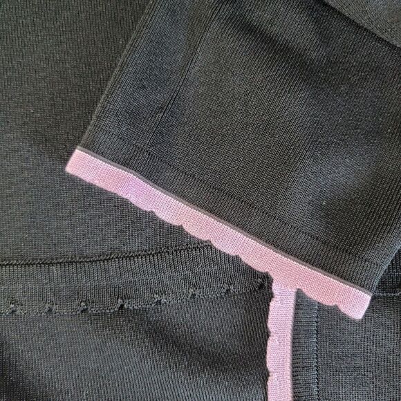 Exclusively Misook 2X Black Purple Trim Three Button Long Sleeve Cardigan Jacket - Picture 9 of 11